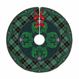 ScotsTee Shop Scottish Wallace Hunting Ancient Clan Scottish Thistle Flower Round Leaf Tartan Christmas Tree Skirt