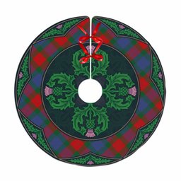 ScotsTee Shop Scottish Mar Clan Scottish Thistle Flower Round Leaf Tartan Christmas Tree Skirt