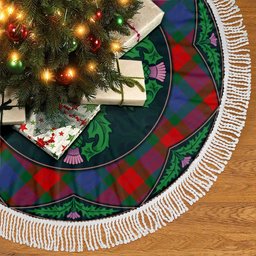 ScotsTee Shop Scottish Mar Clan Scottish Thistle Flower Round Leaf Tartan Christmas Tree Skirt