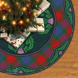 ScotsTee Shop Scottish Mar Clan Scottish Thistle Flower Round Leaf Tartan Christmas Tree Skirt