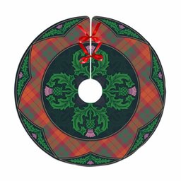 ScotsTee Shop Scottish MacNab Ancient Clan Scottish Thistle Flower Round Leaf Tartan Christmas Tree Skirt