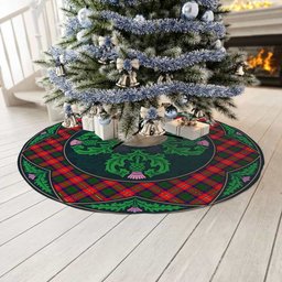 ScotsTee Shop Scottish Roxburgh District Clan Scottish Thistle Flower Round Leaf Tartan Christmas Tree Skirt