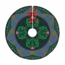 ScotsTee Shop Scottish Stewart of Appin Hunting Ancient Clan Scottish Thistle Flower Round Leaf Tartan Christmas Tree Skirt