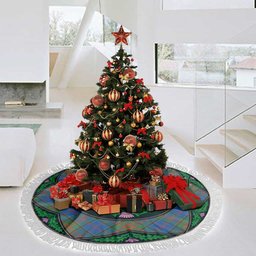 ScotsTee Shop Scottish Stewart of Appin Hunting Ancient Clan Scottish Thistle Flower Round Leaf Tartan Christmas Tree Skirt