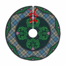 ScotsTee Shop Scottish Napier Ancient Clan Scottish Thistle Flower Round Leaf Tartan Christmas Tree Skirt
