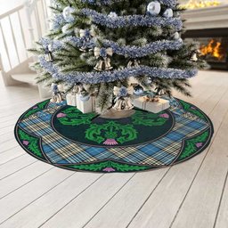ScotsTee Shop Scottish Napier Ancient Clan Scottish Thistle Flower Round Leaf Tartan Christmas Tree Skirt