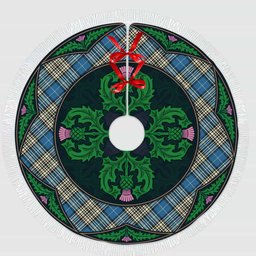 ScotsTee Shop Scottish Napier Ancient Clan Scottish Thistle Flower Round Leaf Tartan Christmas Tree Skirt