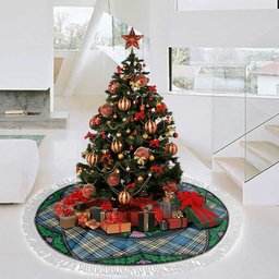 ScotsTee Shop Scottish Napier Ancient Clan Scottish Thistle Flower Round Leaf Tartan Christmas Tree Skirt
