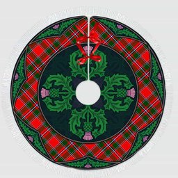 ScotsTee Shop Scottish Spens Modern Clan Scottish Thistle Flower Round Leaf Tartan Christmas Tree Skirt