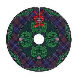ScotsTee Shop Scottish Pride of Scotland Clan Scottish Thistle Flower Round Leaf Tartan Christmas Tree Skirt