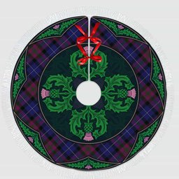 ScotsTee Shop Scottish Pride of Scotland Clan Scottish Thistle Flower Round Leaf Tartan Christmas Tree Skirt