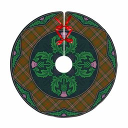 ScotsTee Shop Scottish Scott Brown Modern Clan Scottish Thistle Flower Round Leaf Tartan Christmas Tree Skirt