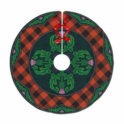 ScotsTee Shop Scottish Rob Roy MacGregor Ancient Clan Scottish Thistle Flower Round Leaf Tartan Christmas Tree Skirt