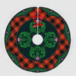 ScotsTee Shop Scottish Rob Roy MacGregor Ancient Clan Scottish Thistle Flower Round Leaf Tartan Christmas Tree Skirt