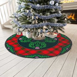 ScotsTee Shop Scottish MacNab Modern Clan Scottish Thistle Flower Round Leaf Tartan Christmas Tree Skirt