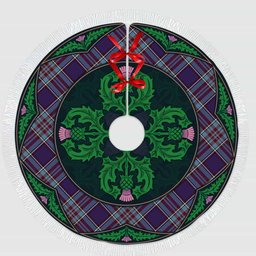 ScotsTee Shop Scottish RCAF Clan Scottish Thistle Flower Round Leaf Tartan Christmas Tree Skirt