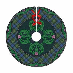 ScotsTee Shop Scottish MacLaren Ancient Clan Scottish Thistle Flower Round Leaf Tartan Christmas Tree Skirt