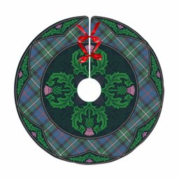 ScotsTee Shop Scottish MacPhail Hunting Ancient Clan Scottish Thistle Flower Round Leaf Tartan Christmas Tree Skirt
