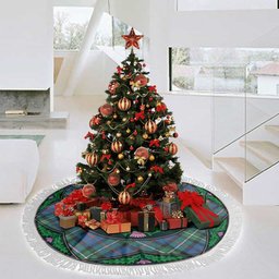 ScotsTee Shop Scottish MacPhail Hunting Ancient Clan Scottish Thistle Flower Round Leaf Tartan Christmas Tree Skirt