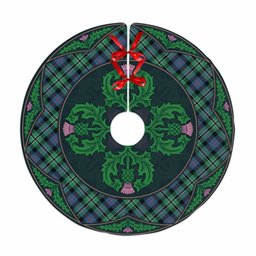ScotsTee Shop Scottish Rose Hunting Ancient Clan Scottish Thistle Flower Round Leaf Tartan Christmas Tree Skirt