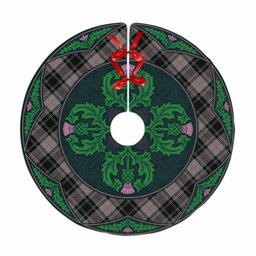ScotsTee Shop Scottish Moffat Modern Clan Scottish Thistle Flower Round Leaf Tartan Christmas Tree Skirt