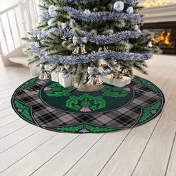 ScotsTee Shop Scottish Moffat Modern Clan Scottish Thistle Flower Round Leaf Tartan Christmas Tree Skirt