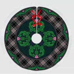 ScotsTee Shop Scottish Moffat Modern Clan Scottish Thistle Flower Round Leaf Tartan Christmas Tree Skirt