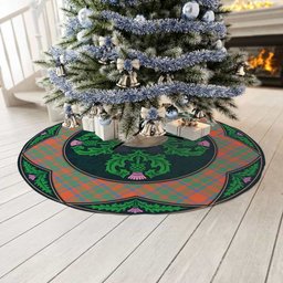 ScotsTee Shop Scottish MacKintosh Ancient Clan Scottish Thistle Flower Round Leaf Tartan Christmas Tree Skirt