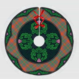 ScotsTee Shop Scottish MacKintosh Ancient Clan Scottish Thistle Flower Round Leaf Tartan Christmas Tree Skirt