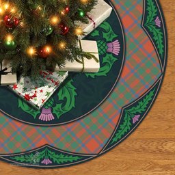ScotsTee Shop Scottish MacKintosh Ancient Clan Scottish Thistle Flower Round Leaf Tartan Christmas Tree Skirt
