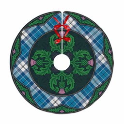 ScotsTee Shop Scottish Roberton Clan Scottish Thistle Flower Round Leaf Tartan Christmas Tree Skirt
