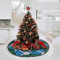 ScotsTee Shop Scottish Roberton Clan Scottish Thistle Flower Round Leaf Tartan Christmas Tree Skirt