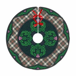 ScotsTee Shop Scottish Stewart Dress Ancient Clan Scottish Thistle Flower Round Leaf Tartan Christmas Tree Skirt