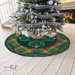 ScotsTee Shop Scottish MacMillan Old Ancient Clan Scottish Thistle Flower Round Leaf Tartan Christmas Tree Skirt