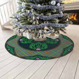 ScotsTee Shop Scottish MacKintosh Hunting Ancient Clan Scottish Thistle Flower Round Leaf Tartan Christmas Tree Skirt