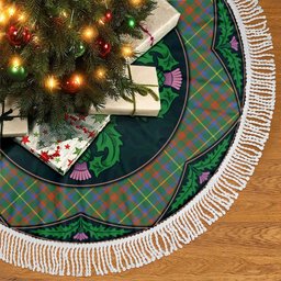 ScotsTee Shop Scottish MacKintosh Hunting Ancient Clan Scottish Thistle Flower Round Leaf Tartan Christmas Tree Skirt