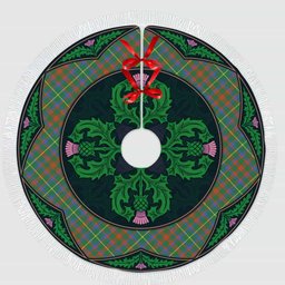 ScotsTee Shop Scottish MacKintosh Hunting Ancient Clan Scottish Thistle Flower Round Leaf Tartan Christmas Tree Skirt