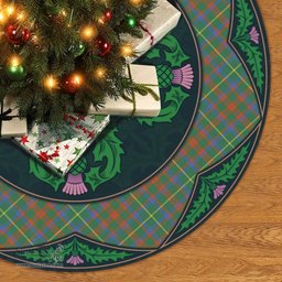 ScotsTee Shop Scottish MacKintosh Hunting Ancient Clan Scottish Thistle Flower Round Leaf Tartan Christmas Tree Skirt