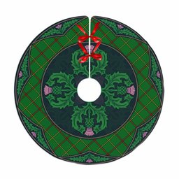 ScotsTee Shop Scottish Tribe of Mar Clan Scottish Thistle Flower Round Leaf Tartan Christmas Tree Skirt