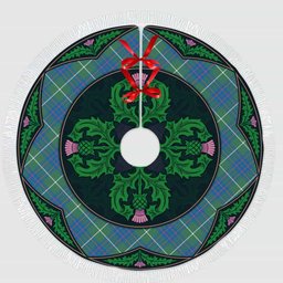 ScotsTee Shop Scottish MacIntyre Hunting Ancient Clan Scottish Thistle Flower Round Leaf Tartan Christmas Tree Skirt