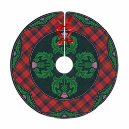 ScotsTee Shop Scottish Robertson Modern Clan Scottish Thistle Flower Round Leaf Tartan Christmas Tree Skirt
