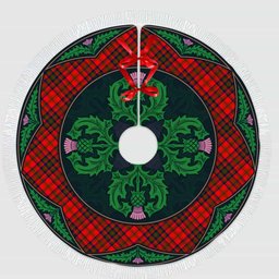 ScotsTee Shop Scottish Matheson Modern Clan Scottish Thistle Flower Round Leaf Tartan Christmas Tree Skirt