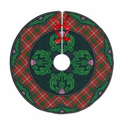 ScotsTee Shop Scottish Princess Margaret Clan Scottish Thistle Flower Round Leaf Tartan Christmas Tree Skirt