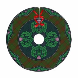 ScotsTee Shop Scottish Maxwell Hunting Clan Scottish Thistle Flower Round Leaf Tartan Christmas Tree Skirt