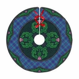 ScotsTee Shop Scottish Mercer Modern Clan Scottish Thistle Flower Round Leaf Tartan Christmas Tree Skirt