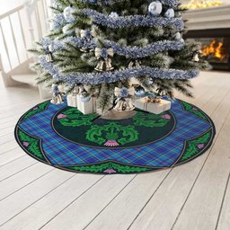 ScotsTee Shop Scottish Mercer Modern Clan Scottish Thistle Flower Round Leaf Tartan Christmas Tree Skirt