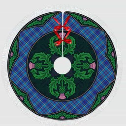 ScotsTee Shop Scottish Mercer Modern Clan Scottish Thistle Flower Round Leaf Tartan Christmas Tree Skirt