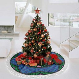 ScotsTee Shop Scottish Mercer Modern Clan Scottish Thistle Flower Round Leaf Tartan Christmas Tree Skirt