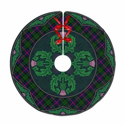 ScotsTee Shop Scottish Morrison Modern Clan Scottish Thistle Flower Round Leaf Tartan Christmas Tree Skirt