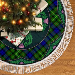 ScotsTee Shop Scottish Rollo Modern Clan Scottish Thistle Flower Round Leaf Tartan Christmas Tree Skirt